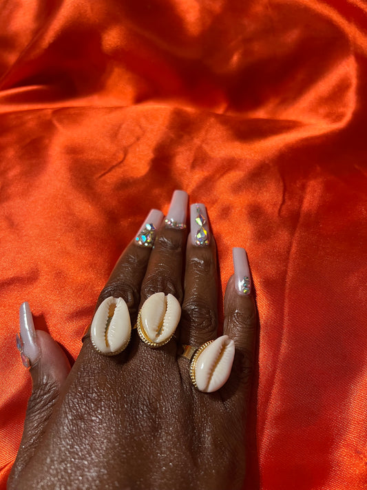 Cowrie shell rings (adjustable)
