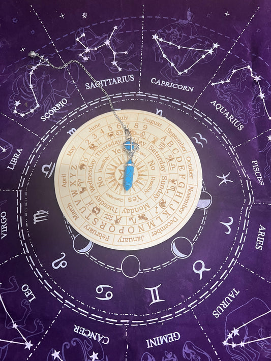 MINI DIVINATION BOARD & PENDULUM (COLORS WILL VARY)