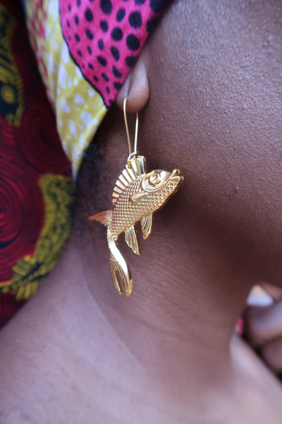 Mama Watta Fish Earring | Fish Earrings Gold | Three Hoodoo Sisters