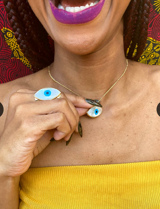 Evil Eye Necklace And Ring Set | Necklace & Ring | Three Hoodoo Sisters